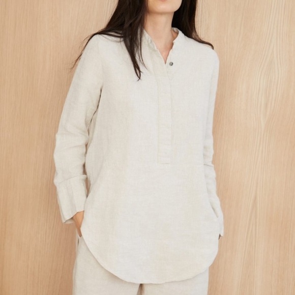 Jenni Kayne 100% Linen Tunic Top Women’s Small Lagenlook Button Front - Picture 8 of 8